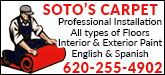 Soto's Carpet Sponsorship Banner