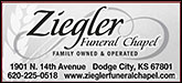 Ziegler Funeral Chapel Sponsorship Banner