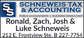 Schneweis Tax and Accounting Sponsorship Banner