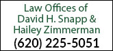 Law Offices of David H. Snapp and Hailey Zimmerman Sponsorship Banner